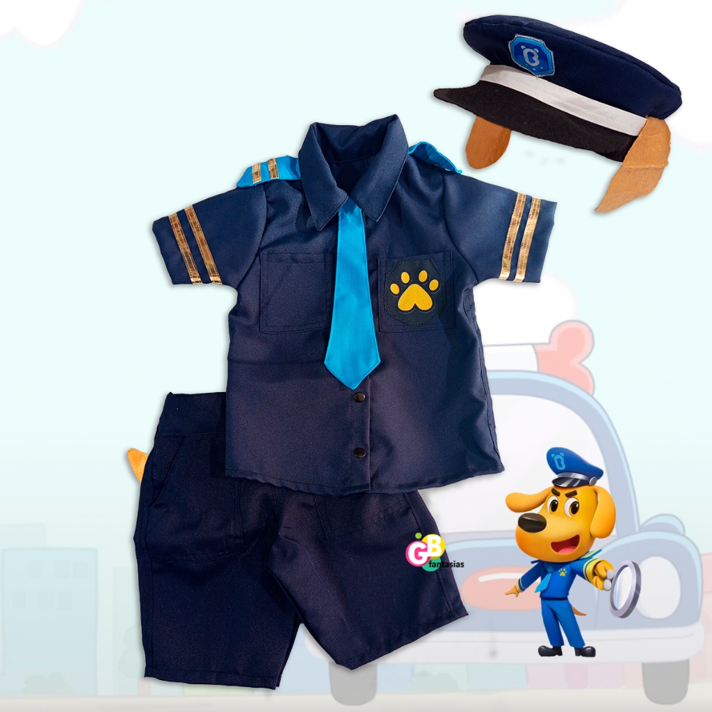 FANTASIA DETETIVE LABRADOR MASCULINO INFANTIL (1 A 6 ANOS) em Oferta na Shopee