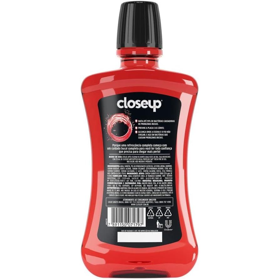 Detalhes do Anti-Septico Close Up Red Hot Sem Alcool 500ml