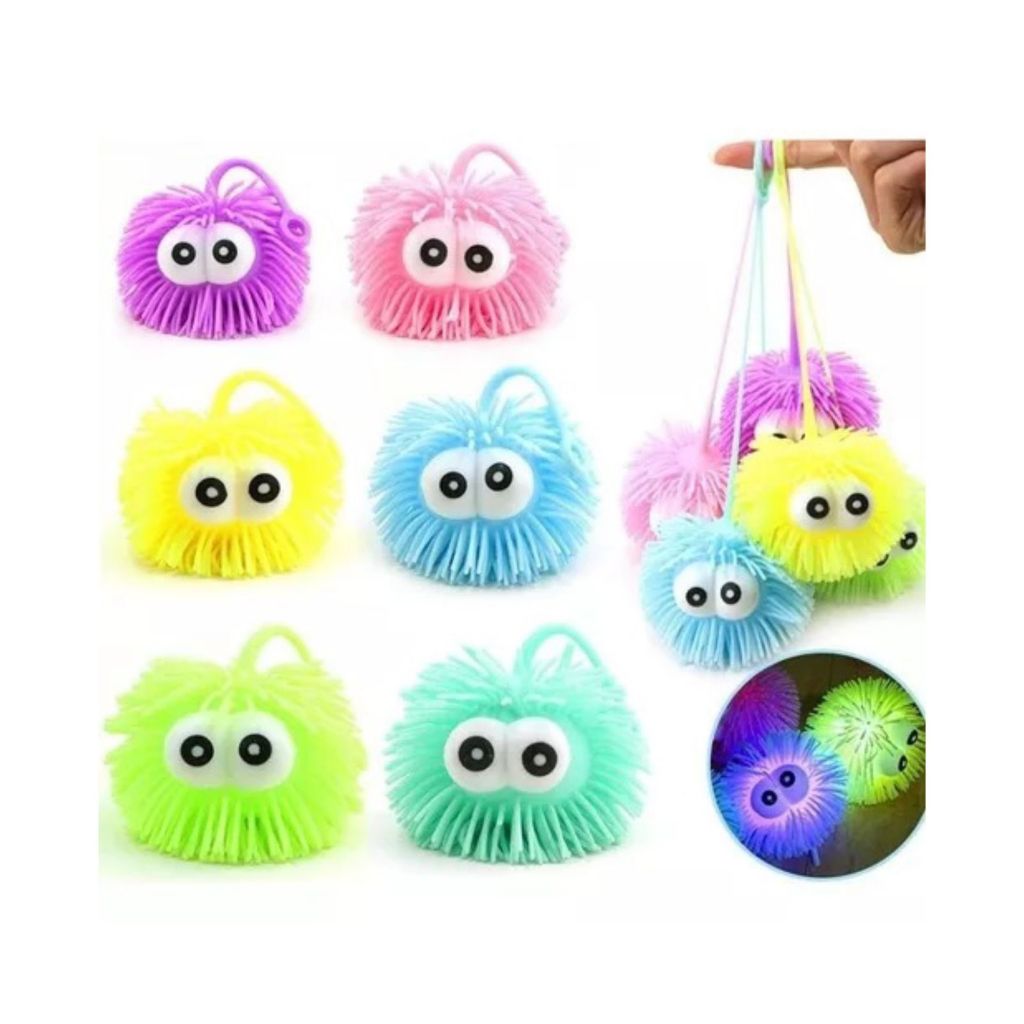 KIT 25 Bolas Luz Piscante Lance Rosto Sorriso Puffer Colorida Brinquedo em Oferta na Shopee