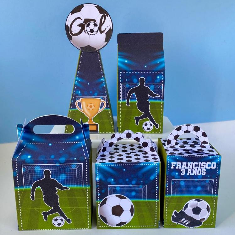 Kit Festa Futebol Personalizado | Pegue e Monte | Caixinhas e Lembrancinhas