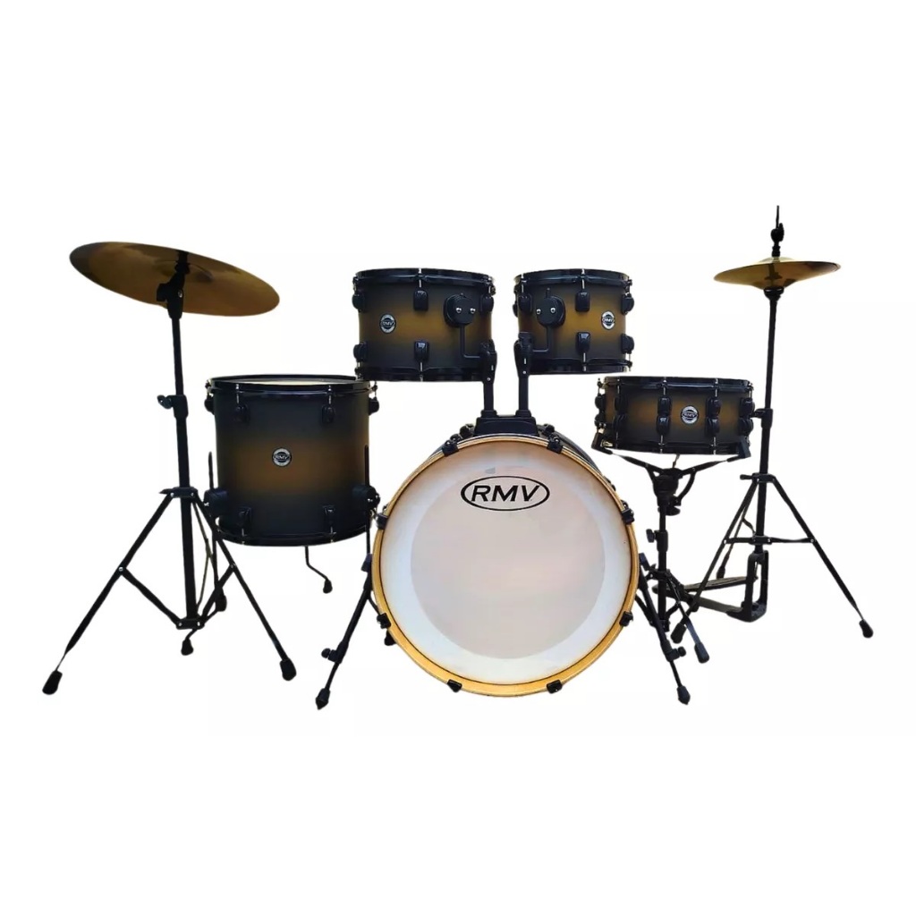 Bateria Rmv Infinity 20 Adultos Acetinado com Prato e Banco Dourado Escuro