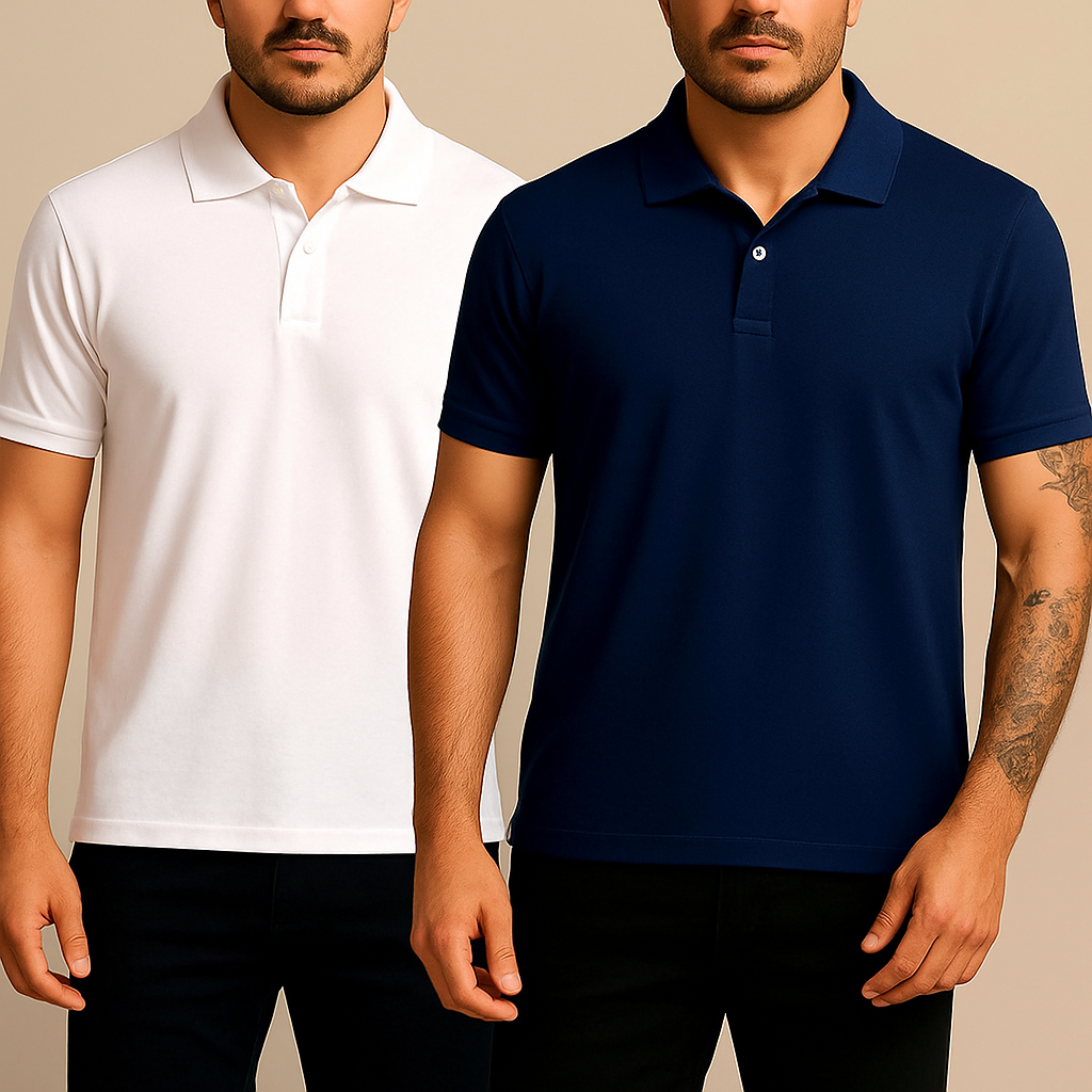 Camisa Gola Polo Masculina Lisa Sem Estampa Premium 50% Algodão 50% Poliester