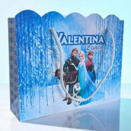 Sacolinha Frozen Ondulada Personalizada Kit Festa Lembrancinha Princesa Princesas Elsa Anna Sacola Personagens