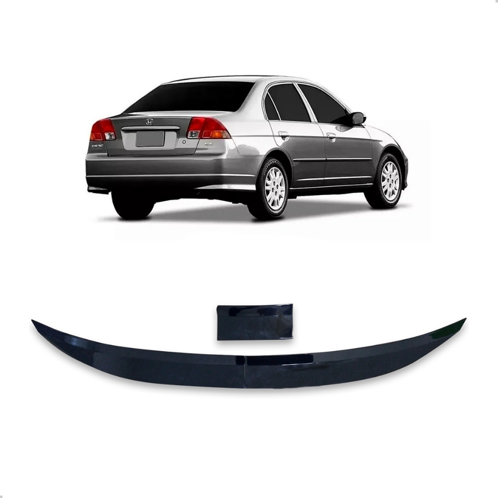 Aerofólio Para Honda Civic 2006 2007 2008 2009 2010 2011 A 2012 Black Piano