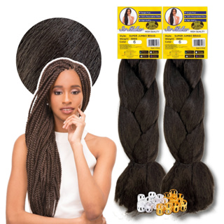 Kit 2 Aplique Cabelo Jumbo Tranças Box Braids Jumbão Ser Mulher + Anéis em Oferta na Shopee
