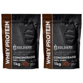 Kit: 2kg Whey Protein Concentrado - 100% Importado - Soldiers Nutrition em Oferta na Shopee