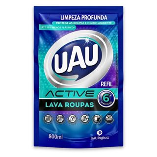Uau Lava Roupas Líquido Active 800ml Refil em Oferta na Shopee