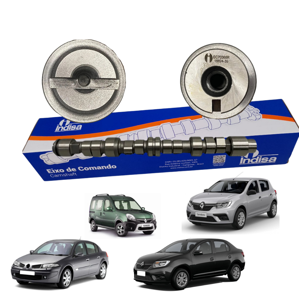 Eixo de Comando De Válvula Para Veículos Renault: Kangoo 1.6 8v, Clio 1.6, Logan 1.6, Megane 1.6 e saveiro 1.6  Produto