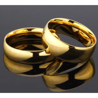 Aliança Aço inoxidável Anel Casamento Dourado e prateado/4mm/6mm em Oferta na Shopee