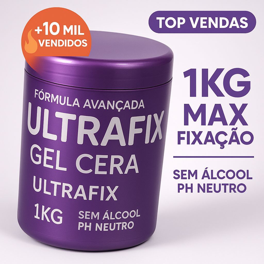 KIT COM 3 UNIDADES GEL CERA ULTRAFIX 1KG SEM ÁLCOOL PH NEUTRO MÁXIMA FIXAÇÃO em Oferta na Shopee