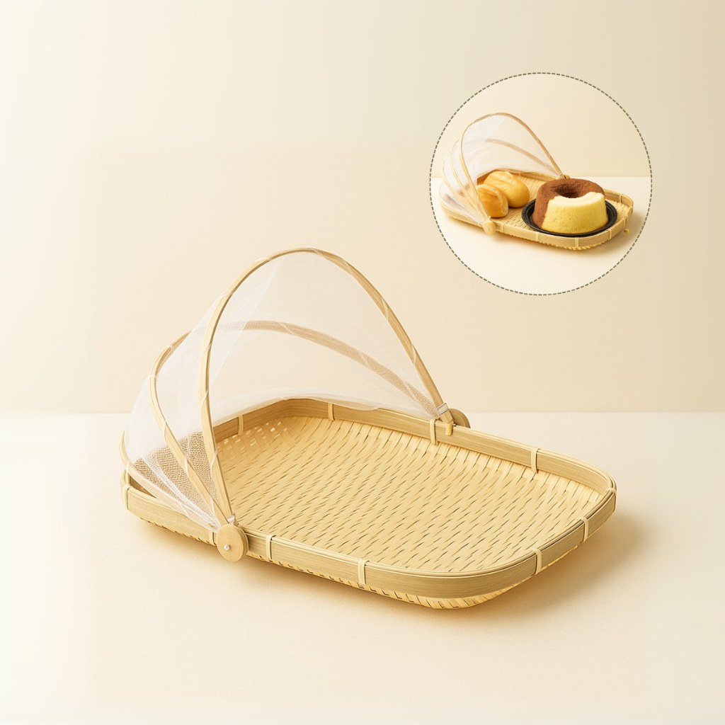 Cesto Porta Bolo Retangular Bambu com Tampa 42x27cm Artesanal Pães Doces Frios Queijos em Oferta na Shopee