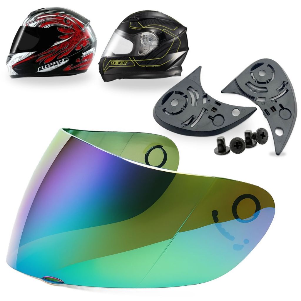 Viseira Camaleão Polivisor P/ Capacete Ls2 FF350 + Reparos Laterais em Oferta na Shopee
