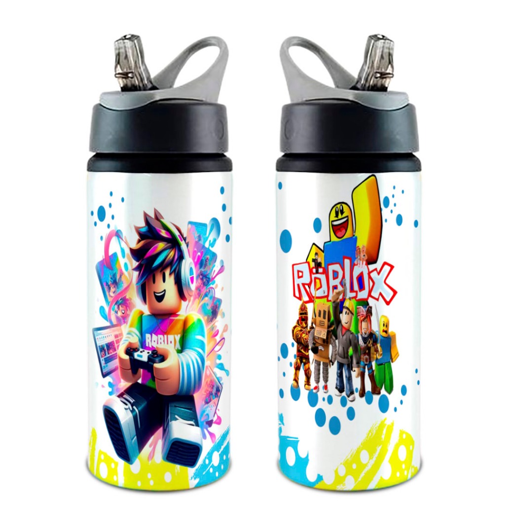 Garrafa/Squeeze Roblox COM NOMEVários Modelos Com Alça e Bico Retrátil 600 ML em Oferta na Shopee