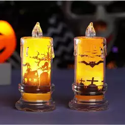 Kit 2 Vela De Lede Halloween/ Decorativa Ref:1864-28