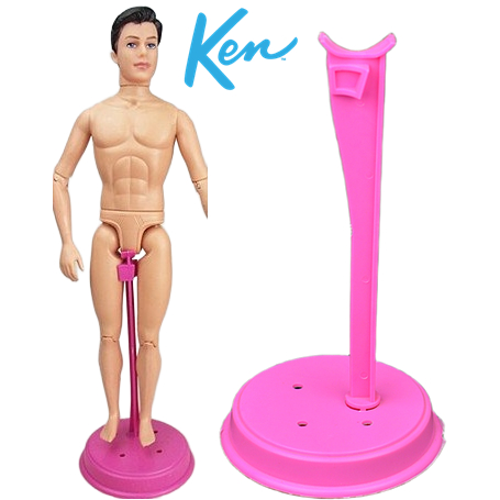Suporte Para Boneco Ken Antigo ou Atual Beto e Outros Modelo Entre Pernas Raro Rosa Expositor Pedestal Raridade