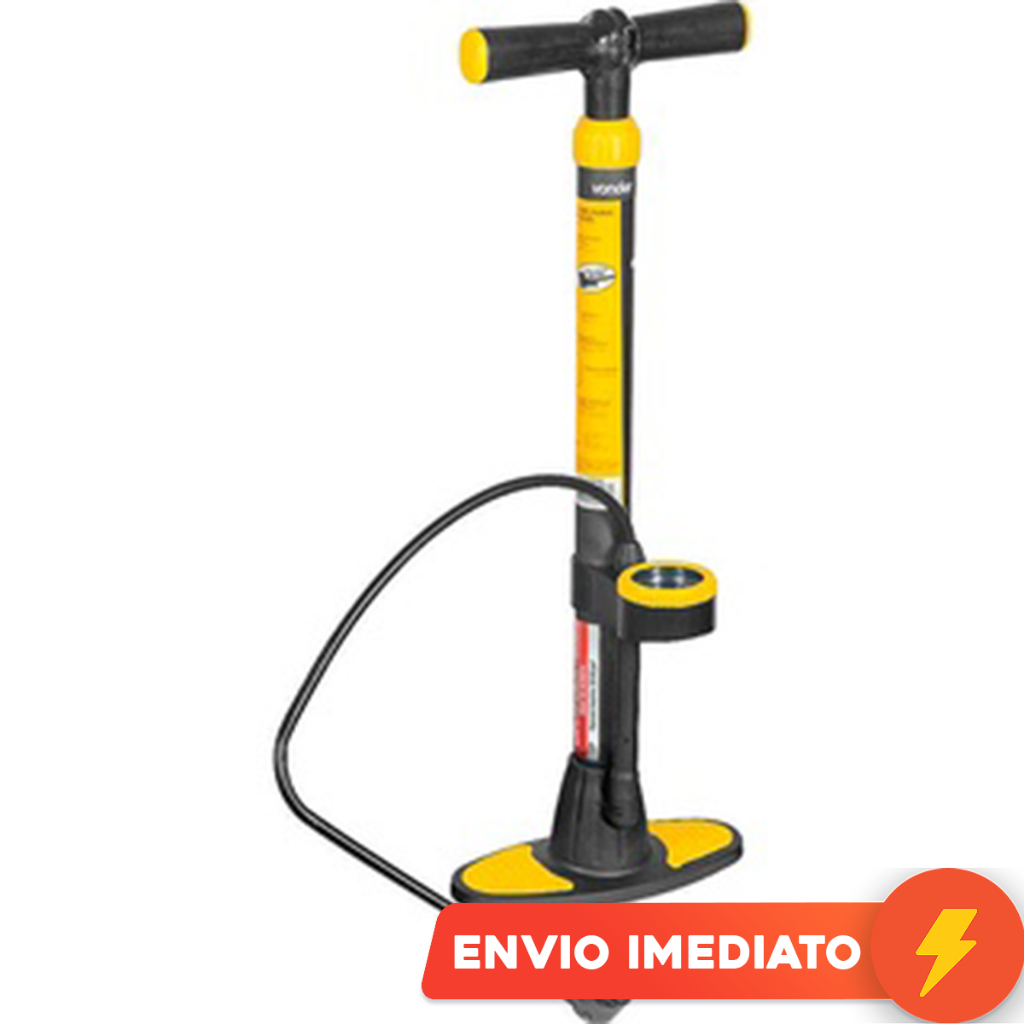 Bomba De Ar Manual Para Encher Pneus Bicicleta Moto Carro Manômetro Com Alavanca Tipo T Vonder