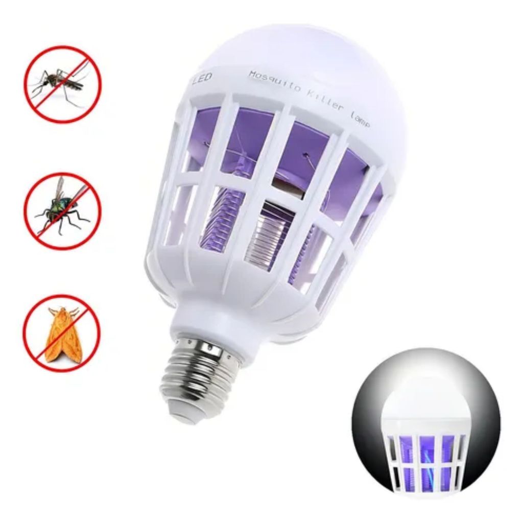 Lâmpada Repelente LED 110V Mata Mosquito Inseto Mosca Pernilongo Elétrica Luz Noturna Econômica Silenciosa Sem Produtos