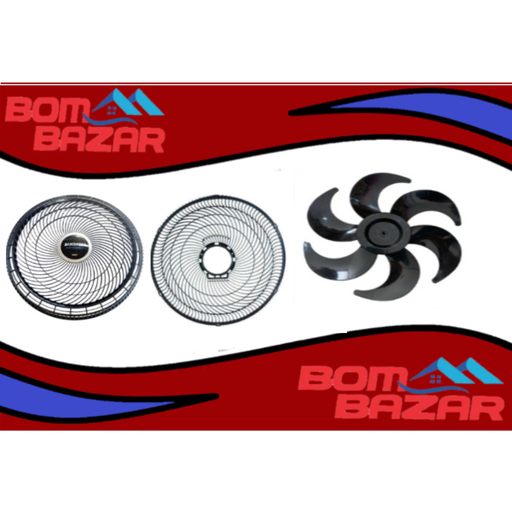 kit grade dianteira e traseira mais hélice ventilador mondial 40 Cm (PRETO)