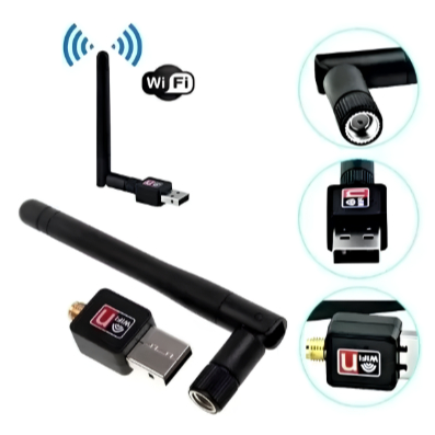 📶 Adaptador Receptor Wireless Usb Wifi 1200mbps Pc E Notebook até 150 Mbps