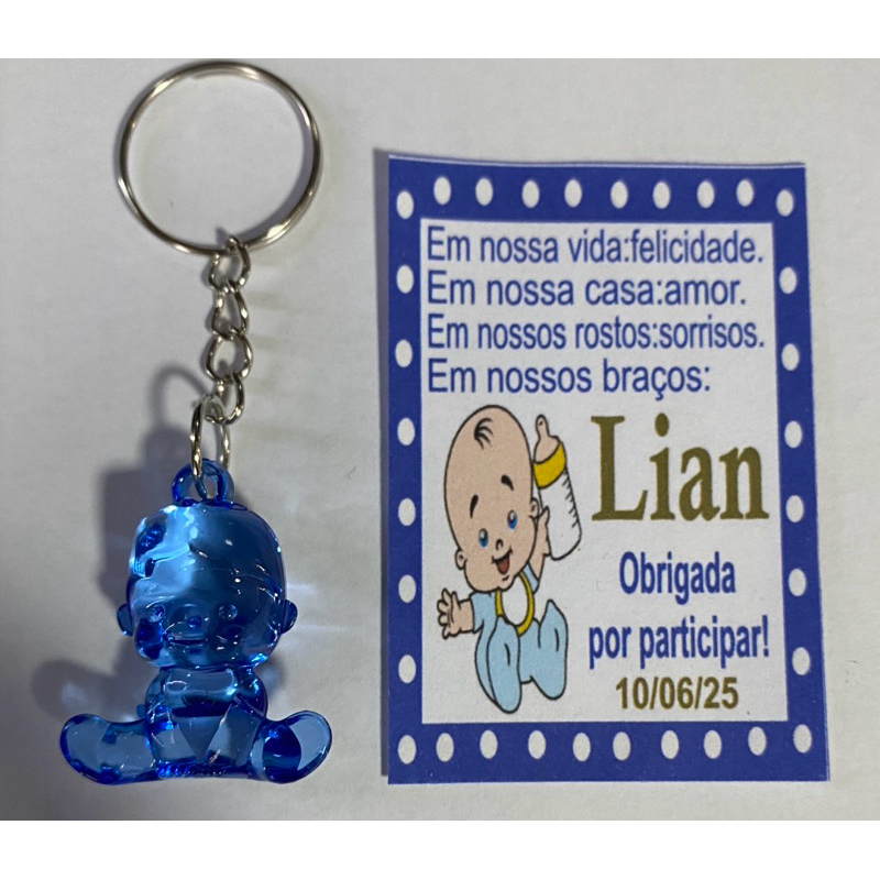 50 Chaveiros Lembrancinha Chá de Bebê + Tag/ideal chá de bebê/Revelação/Chá de fraldas