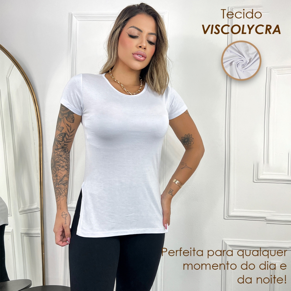 Blusa Feminina Tapa Bumbum Academia Fitness Camisa Sobre Legging Viscolycra Manga Curta Entrega Já