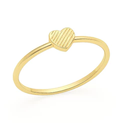 ANEL EM OURO 18K CORAÇÃO FOSQUEADO