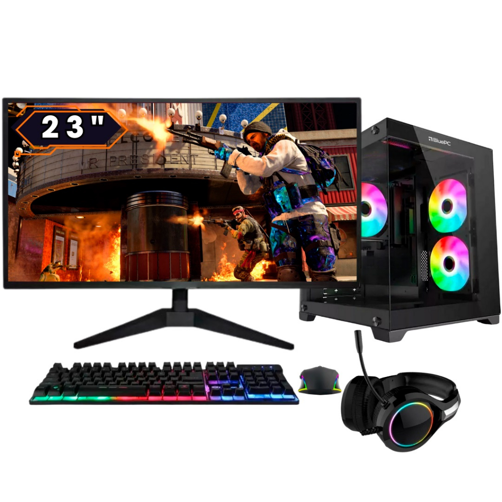 PC Gamer  BluePC FIRE Ryzen 7 5700G, 32GB, Radeon VEGA, SSD 1TB, 500W, Monitor 23"  - PG2E-1059FI em Oferta na Shopee