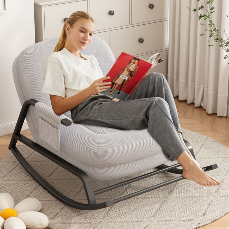 Poltrona de Balanço Reclinável Ergonômica 5 Posições – Até 200kg, Ferro + Veludo Cotel