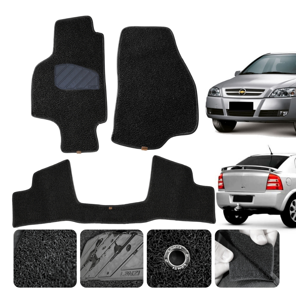 Tapete Impermeável Carro Astra SS 1999 a 2011 Borracha Capacho preto Traseiro Inteiro Personalizado