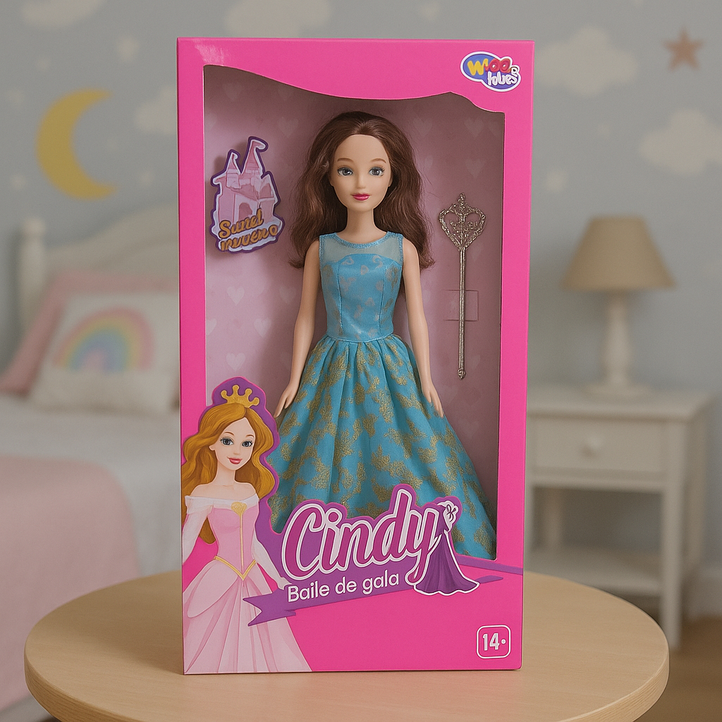 Boneca Cindy com Roupa de Baile Gala - Well Kids
