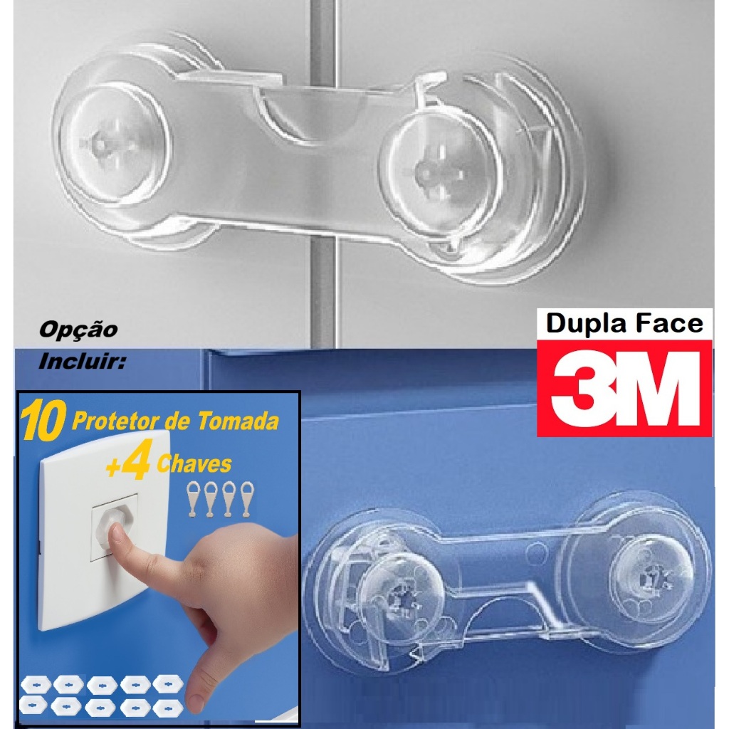 Kit 10 Travas Gaveta Porta Transparente