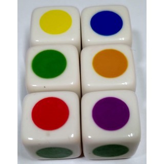 Dado de 06 Lados Coloridos Círculo - 16 mm - Com Roxo