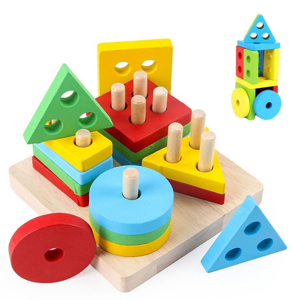 Brinquedo Formas e Cores 17 peças Montessori Pedagógico educativo aprendizado