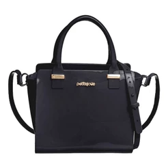 Bolsa Petite Jolie Brilhosa Luxo Feminina Love Bag Preta