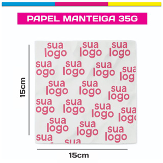 PAPEL ANTI GORDURA | PAPEL BARREIRA PERSONALIZADO 15x15cm - 32g ideal para lanches, bento cake em Oferta na Shopee