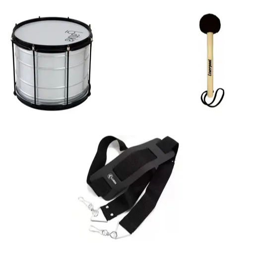 Kit Surdo 45x14 Pol Talabarte 2 Gancho + Baqueta Maçaneta