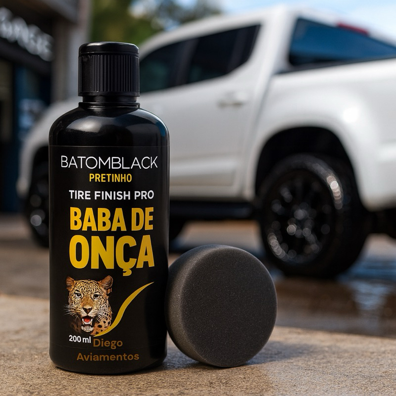 Pretinho Baba De Onça com aplicador concentrado pneu em Oferta na Shopee