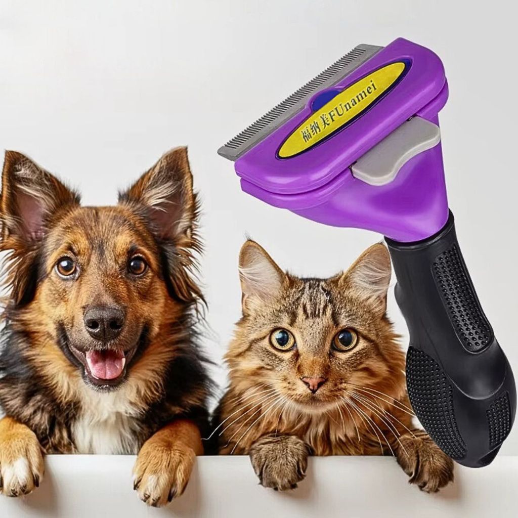 Escova Pente Plastico Ferro Para Pentear Cachorros E Gatos Pet Tirar Os Pelos Botão Removedor De Pelos