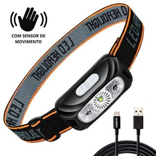 Lanterna Cabeça Premium Recarregavel Sensor Prova D'água