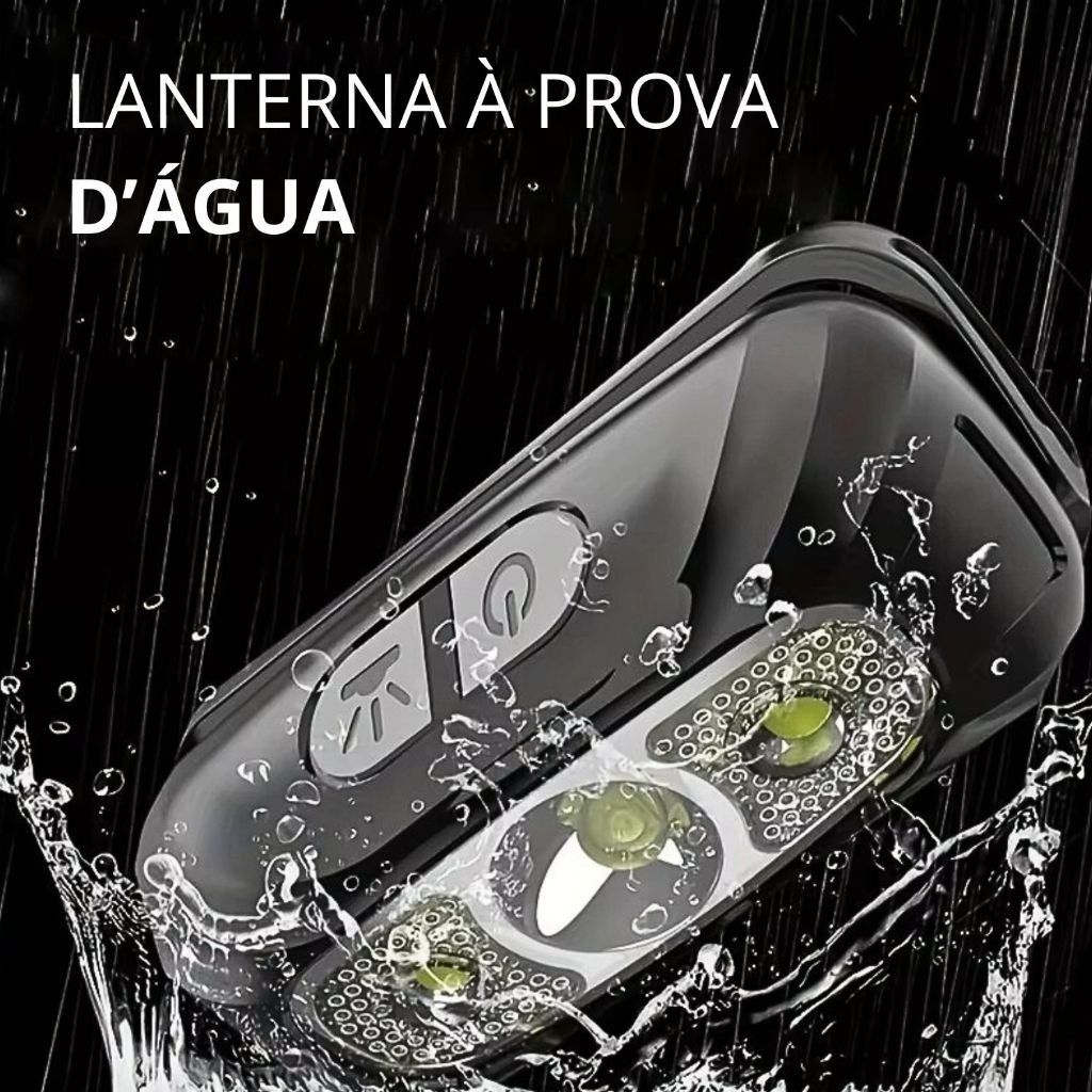Lanterna Cabeça Premium Recarregavel Sensor Prova D'água