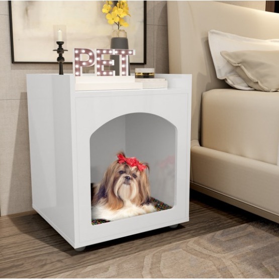 Mesa Cabeceira Pet Casinha Cama Cachorro Gato Quarto Casa Organizador 1 Almofada Oferta Cores