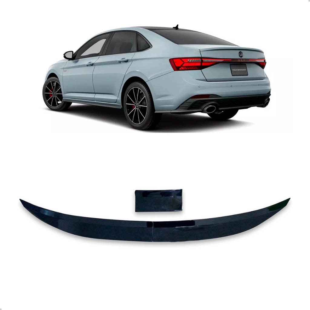 Aerofólio Para Jetta Sedan 2014 2015 2016 2017 2018 2019 2020 2021 2022 2023 2024 A 25 Black Piano Ajustável