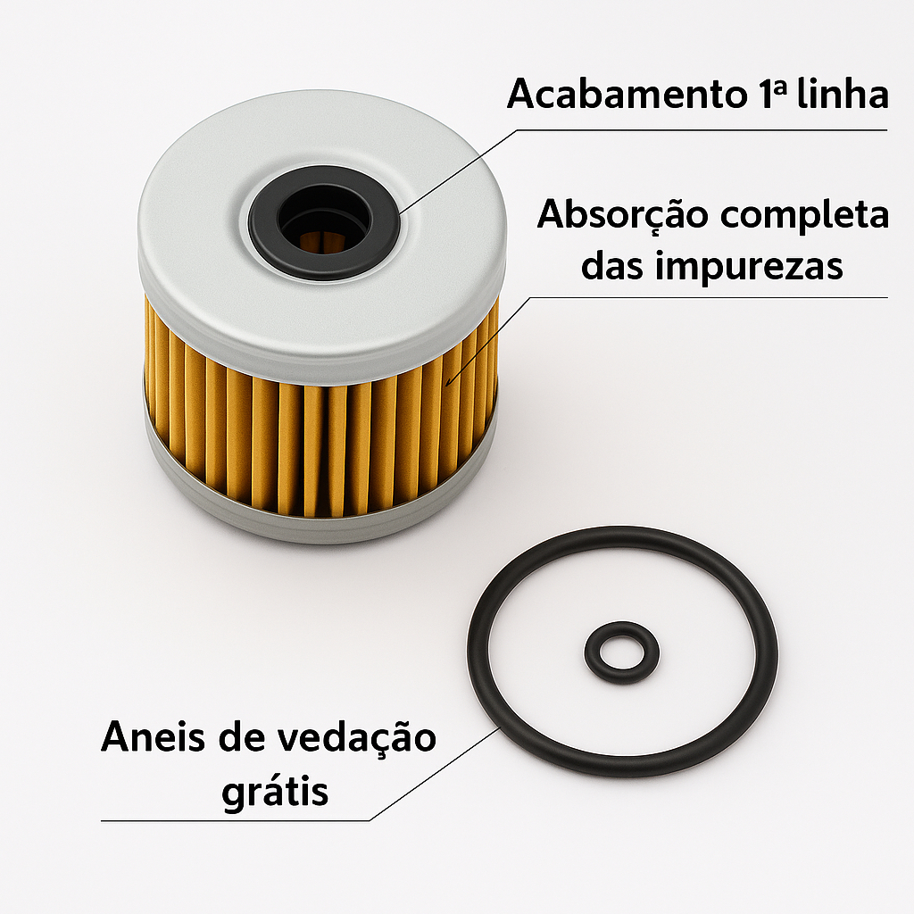 Filtro Troca Óleo c Oring Twister/CB300/XRE 300/Falcon/Tornado/CB Twister 250/CB Twister 300
