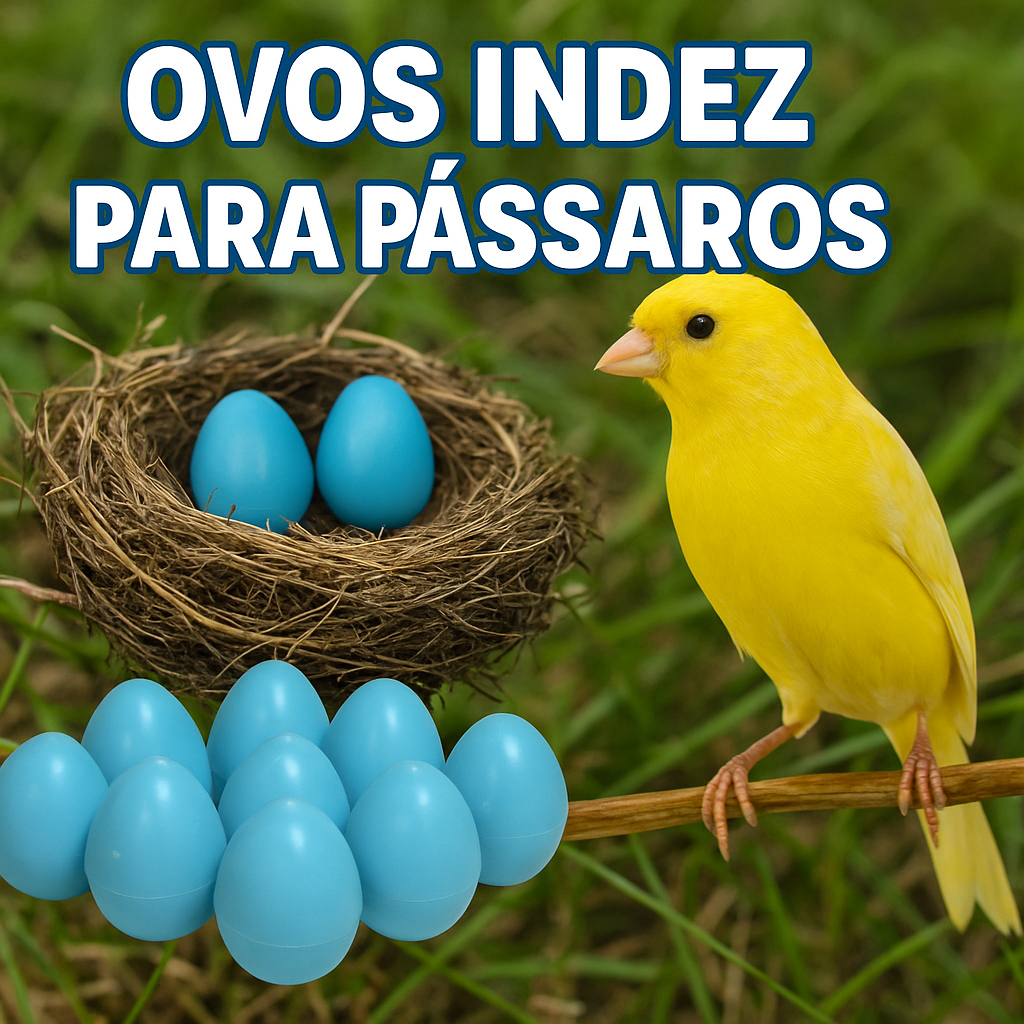 Ovos Indez para Pássaros N1 Azul Canário Ornamentais  Ovo Falso de Plástico