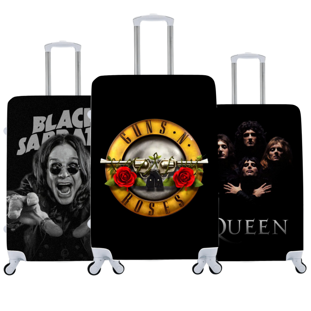 Capa De Mala Personalizada Rock Viagens Bagagens em Oferta na Shopee