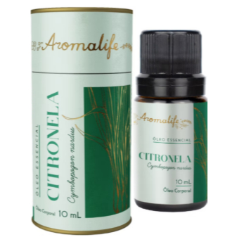 ÓLEO ESSENCIAL CITRONELA - AROMALIFE 10ML - CERTIFICADO IBD