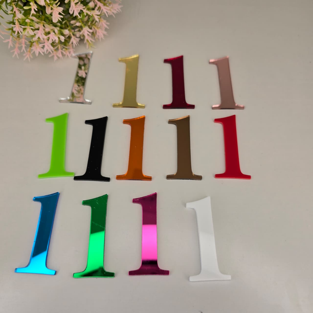Numeros em Acrilico Espelhado Kit 20 unidades - Numero Decorativo - Numero Auto Adesivo