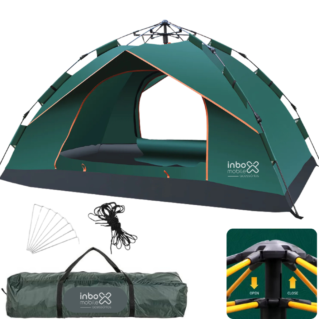 Barraca Acampamento Camping Automatica 3 Pessoas Impermeável Monta Sozinha