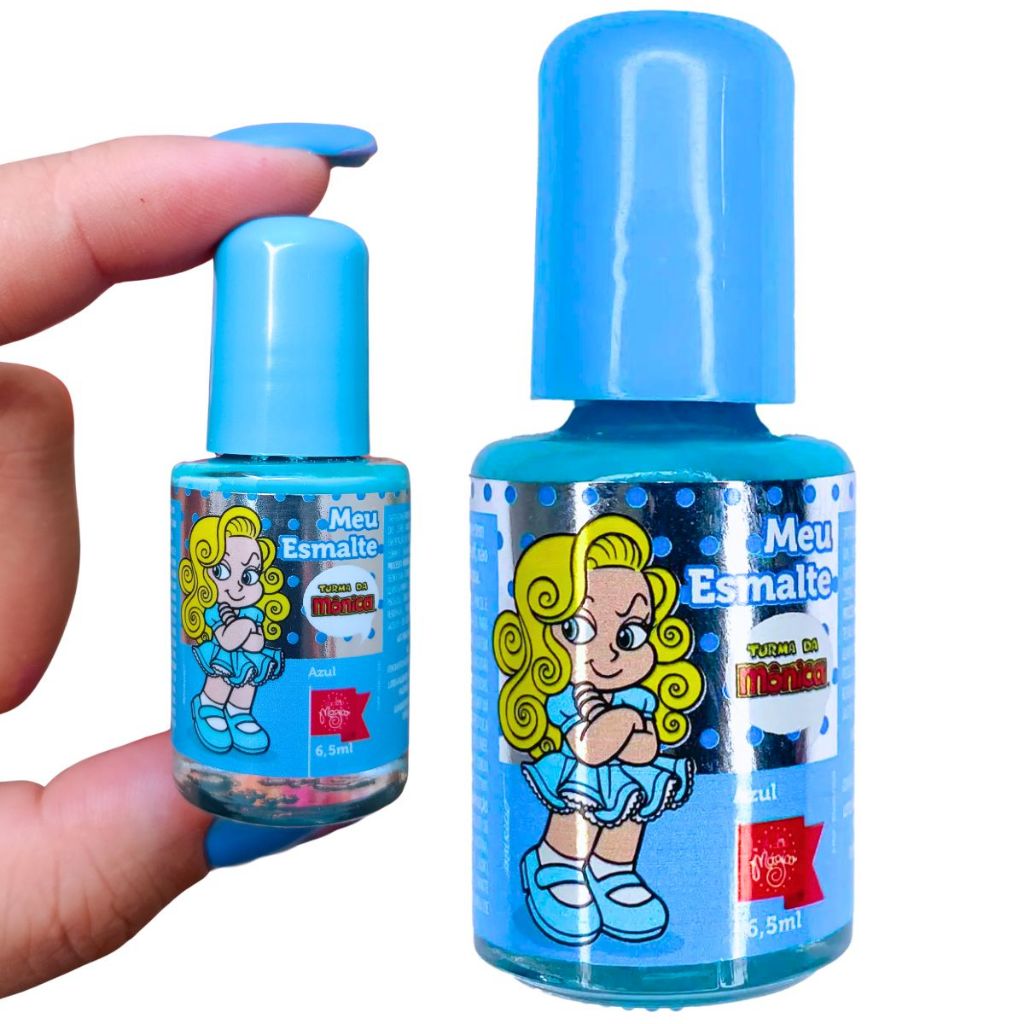 Esmalte Infantil Azul Peel-Off | Hipoalergênico Base D’Água Turma da Mônica