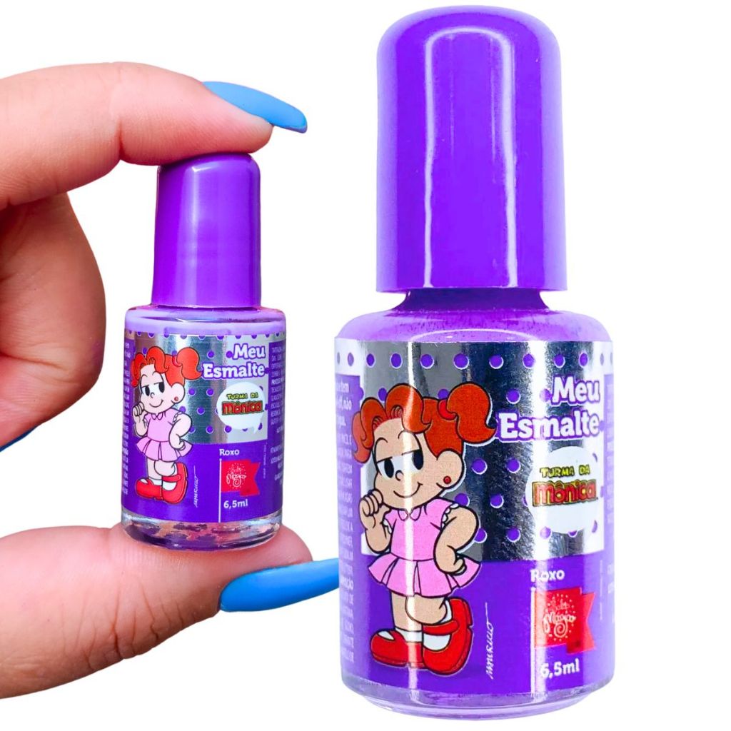 Esmalte Infantil Roxo Peel-Off Turma da Mônica | Hipoalergênico à Base D’Água